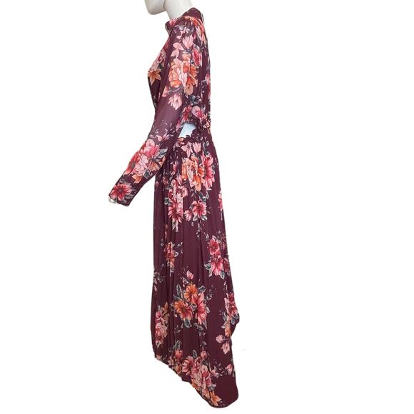 New ~ VICI ~ Cut-out Ruffle Mock Neck Maxi Dress Size XL VACAY FALL WEDDING - Picture 3 of 6